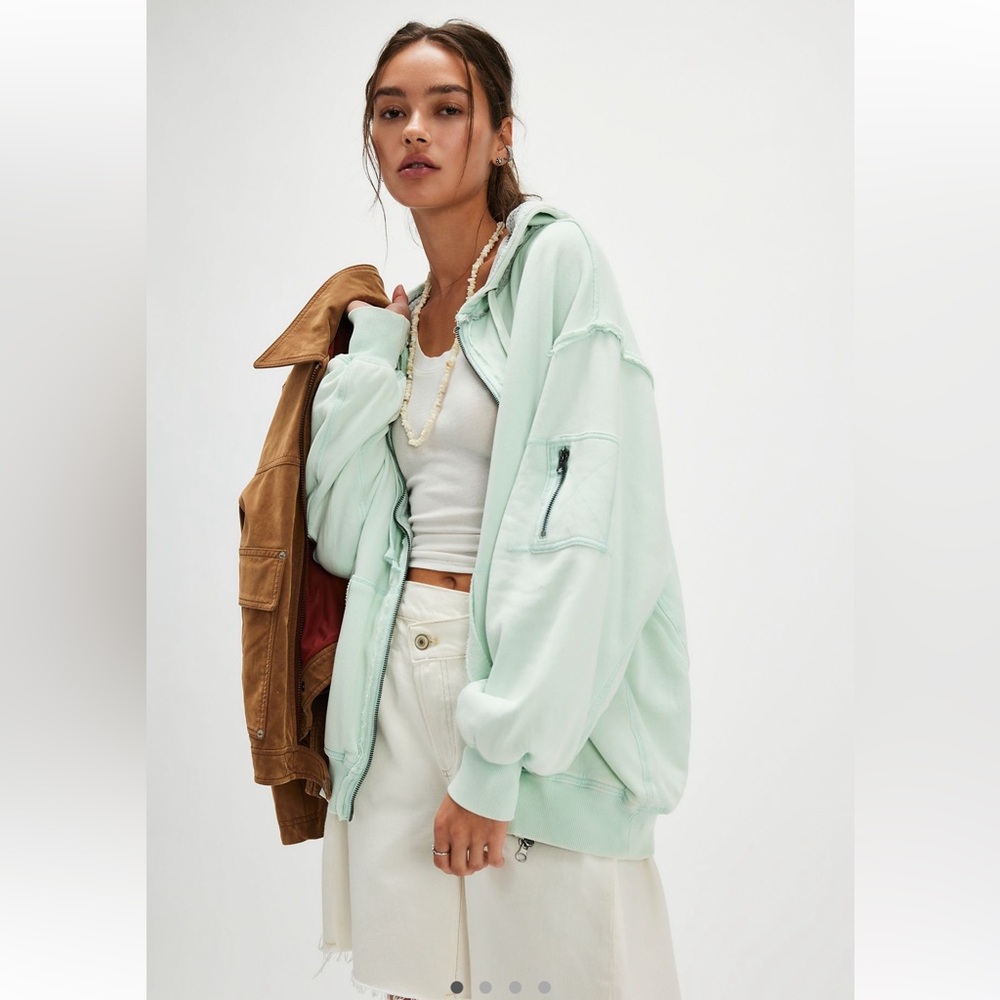 NWOT We The Free By Your Side Lined Hoodie Opal Blue